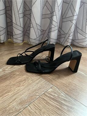 H&M Black Strappy Block Heel Sandals